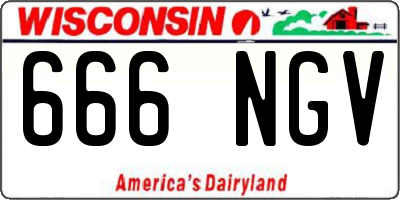 WI license plate 666NGV