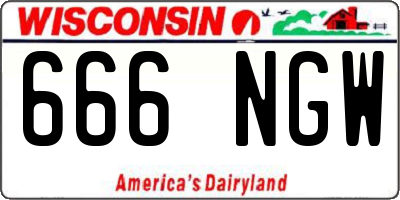 WI license plate 666NGW