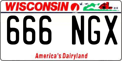 WI license plate 666NGX
