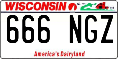 WI license plate 666NGZ