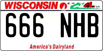 WI license plate 666NHB