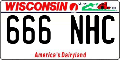 WI license plate 666NHC