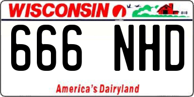 WI license plate 666NHD