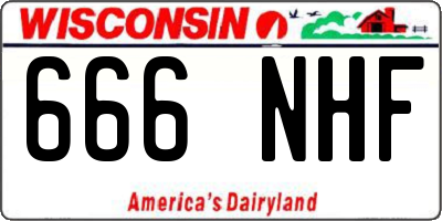 WI license plate 666NHF