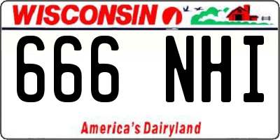 WI license plate 666NHI