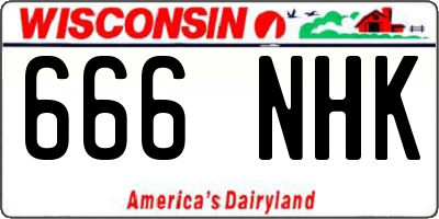 WI license plate 666NHK