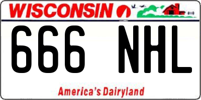 WI license plate 666NHL