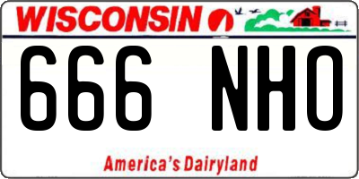 WI license plate 666NHO