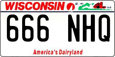 WI license plate 666NHQ