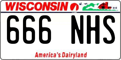 WI license plate 666NHS