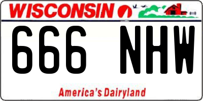 WI license plate 666NHW
