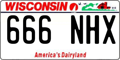 WI license plate 666NHX