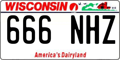 WI license plate 666NHZ