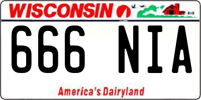 WI license plate 666NIA