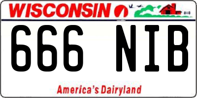 WI license plate 666NIB