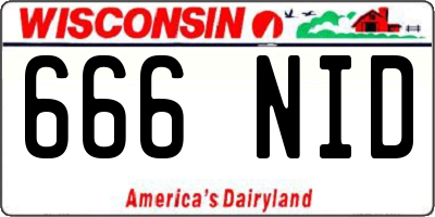 WI license plate 666NID