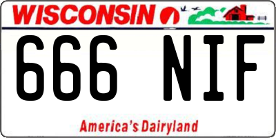 WI license plate 666NIF