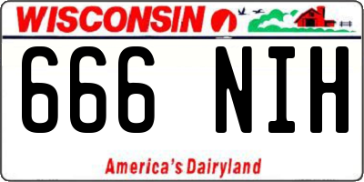 WI license plate 666NIH