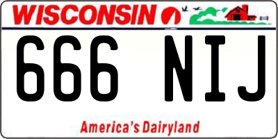 WI license plate 666NIJ