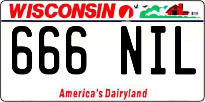 WI license plate 666NIL