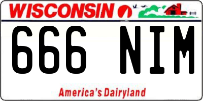 WI license plate 666NIM