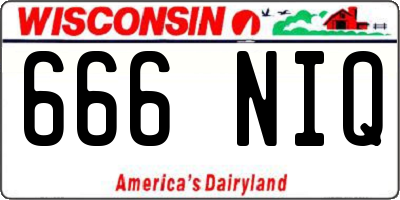 WI license plate 666NIQ
