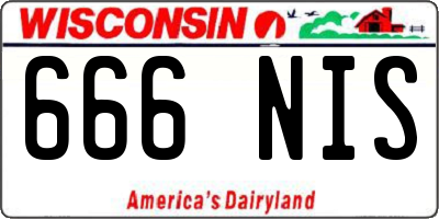 WI license plate 666NIS