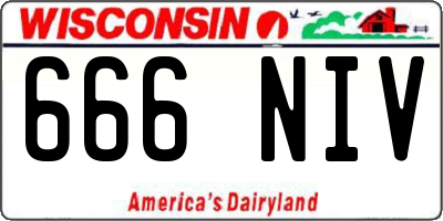WI license plate 666NIV