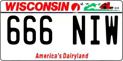 WI license plate 666NIW