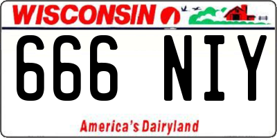 WI license plate 666NIY