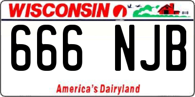 WI license plate 666NJB