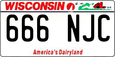 WI license plate 666NJC