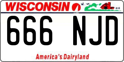 WI license plate 666NJD