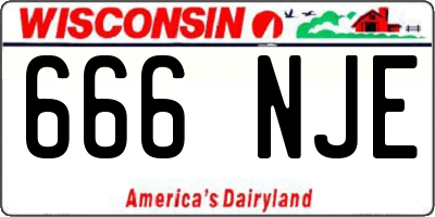 WI license plate 666NJE
