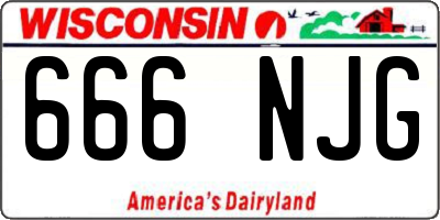 WI license plate 666NJG