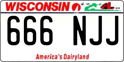 WI license plate 666NJJ