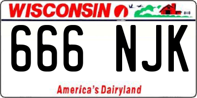 WI license plate 666NJK