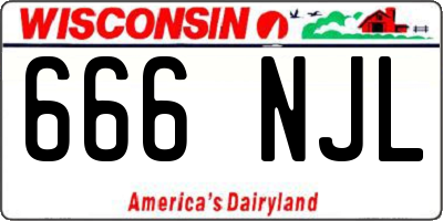 WI license plate 666NJL