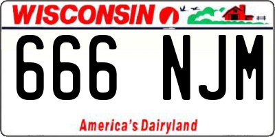 WI license plate 666NJM