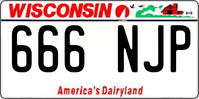 WI license plate 666NJP
