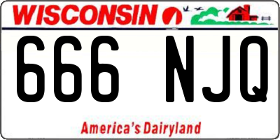 WI license plate 666NJQ