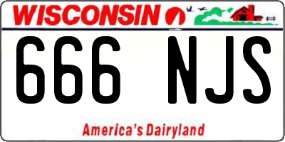 WI license plate 666NJS