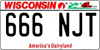 WI license plate 666NJT