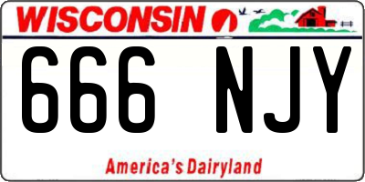WI license plate 666NJY