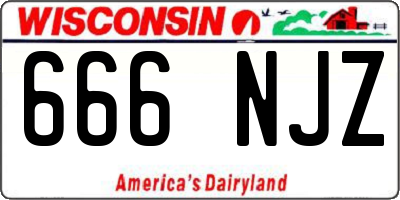 WI license plate 666NJZ