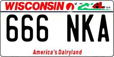 WI license plate 666NKA