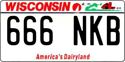 WI license plate 666NKB