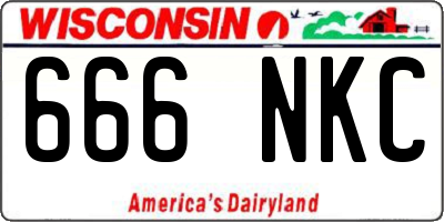 WI license plate 666NKC