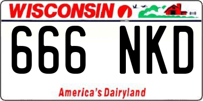 WI license plate 666NKD