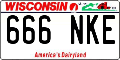 WI license plate 666NKE